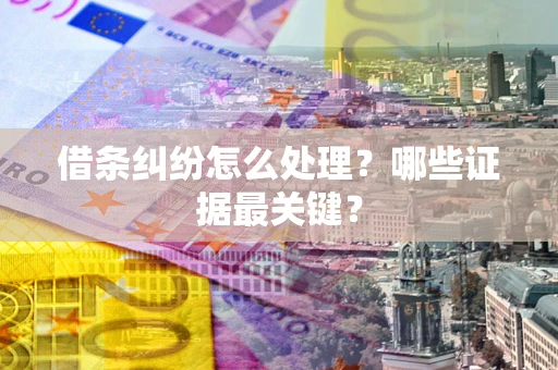 济南借条纠纷怎么处理？哪些证据最关键？