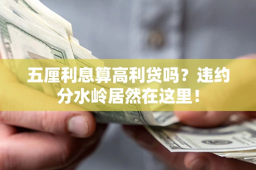 济南五厘利息算高利贷吗？违约分水岭居然在这里！